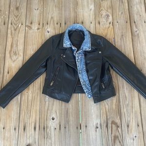 Blank NYC leather jacket- can zip out the denim!